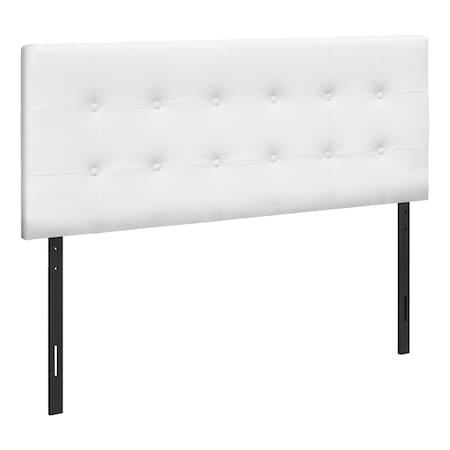 Monarch Specialties Bed, Headboard Only, Full Size, Bedroom, Upholstered, Pu Leather Look, White, Transitional I 6002F